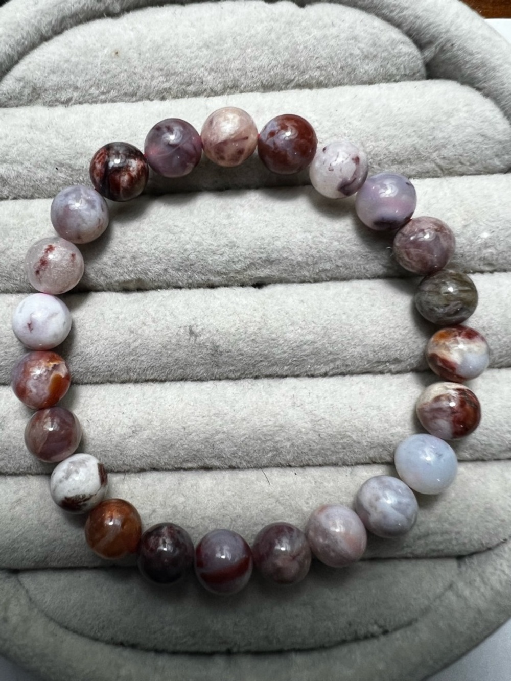 Multi-Tone Agate Beaded 8mm Stretch Bracelet